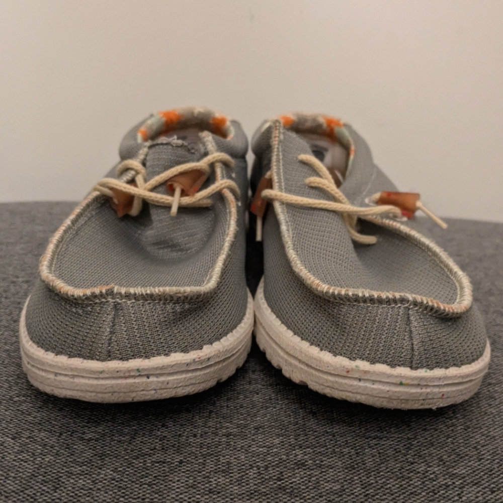 Hey Dude Wally Knit Cobblestone Men's Casual Gray White Shoes - Picture 4 of 16